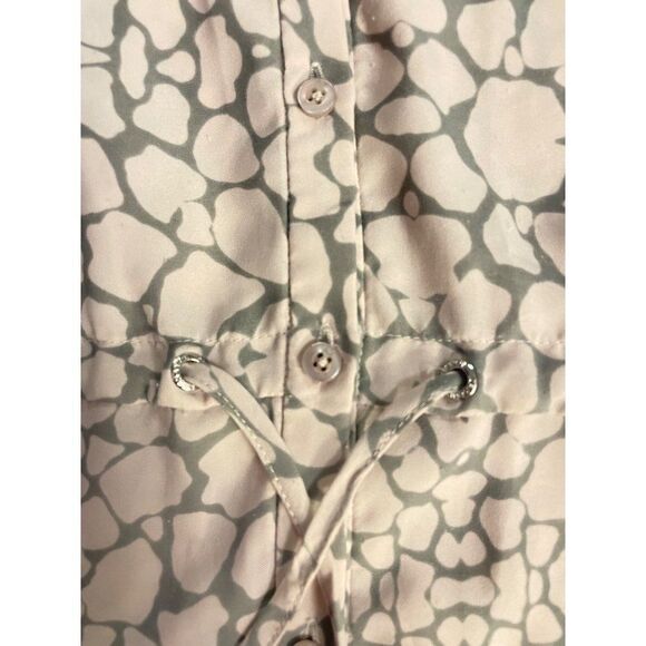 Armani Exchange Gray Mauve Giraffe print Waist Tie Tunic Top XS - Picture 4 of 5